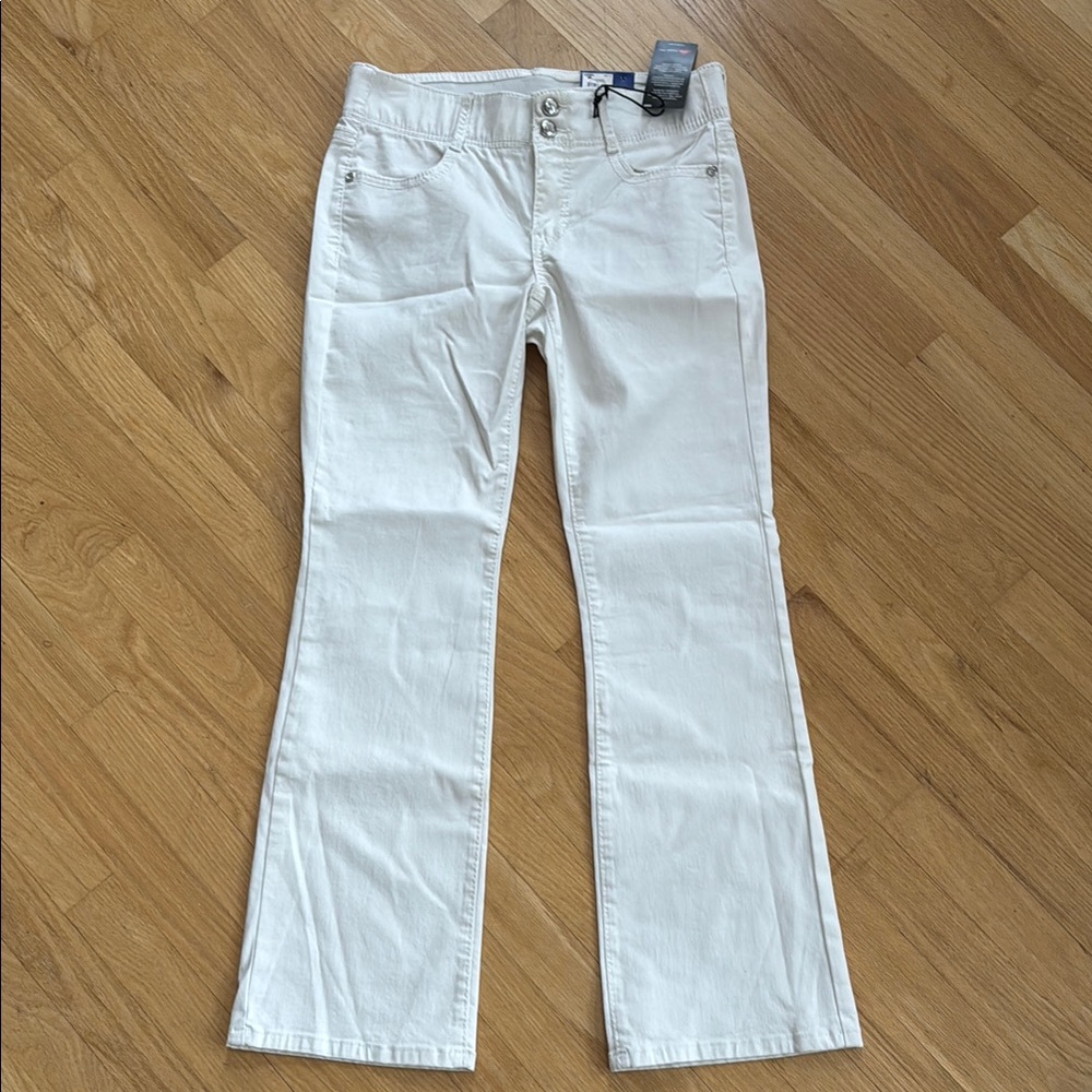 Apt 9 Women's White Bootcut Tummy Control JewelAccent Jeans sz 10